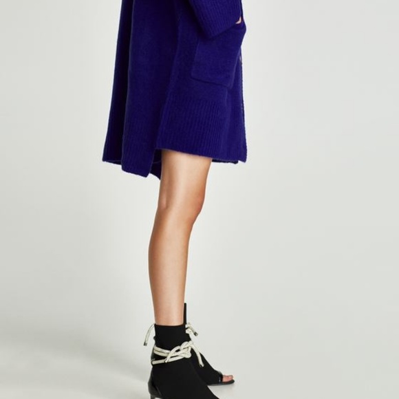 Zara Oversized Cardigan With Uneven Hem - Picture 2 of 7